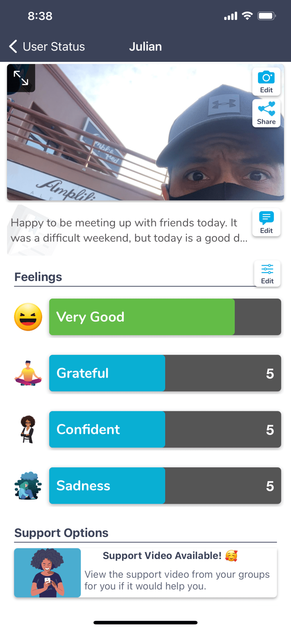 Sample emotional check-in.